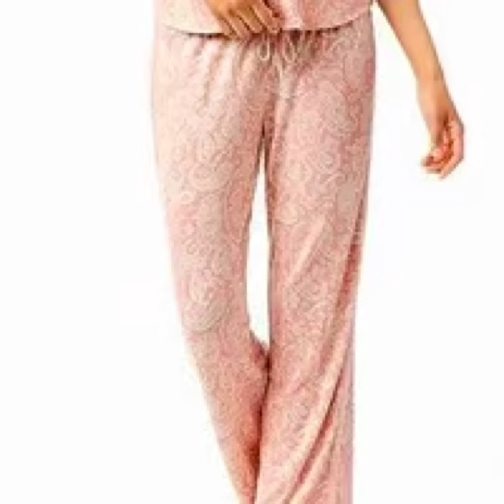 Lucky Brand Pants Womens M Pink Paisley Pattern Lounge Pants Sleepwear